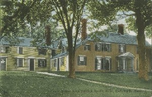 Jones House with British 
	Battle Hole, Concord, Mass.; early 20th century