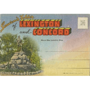 Souvenir Folder of 
	Lexington and Concord; early to mid-20th century