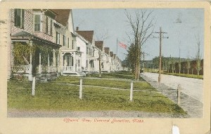 Officers' Row, Concord, 
	Junction, Mass.; circa 1911 (postmark date)