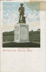 Greetings from 
	Concord, Mass. Minute Man Statue; early 20th century