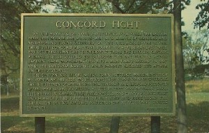 Tablet of Concord Fight at 
	North Bridge; mid- to late 20th century