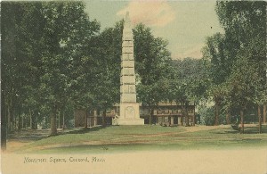 Monument Square, 
	Concord, Mass.; 1904 (copyright date)