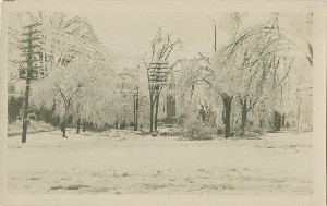[Monument Square in the snow]; 1921