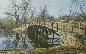 Old North Bridge, 
	Concord, Massachusetts; circa 1961 (postmark date)