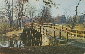 Old North Bridge, 
	Concord, Massachusetts; circa 1961 (postmark date)