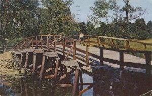 Famous Concord Bridge, 
	Concord, Massachusetts; circa 1956 (postmark date)