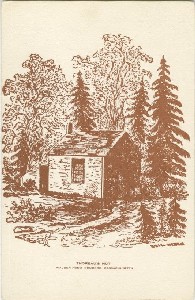Thoreau's Hut, Walden 
	Pond, Concord, Massachusetts; early 20th century