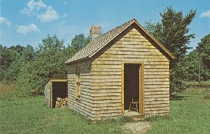 [Replica of Henry 
	David Thoreau's hut at Walden Pond at the Thoreau Lyceum]; 1970 

(copyright date)