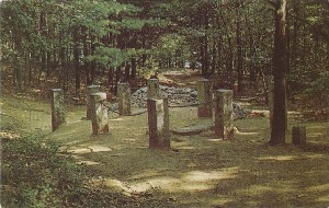 Cairn and chimney site 
	at the site of Henry David Thoreau's hut at Walden Pond.; 1968 

(copyright date)