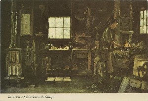Interior of Blacksmith Shop; 
	late 20th century